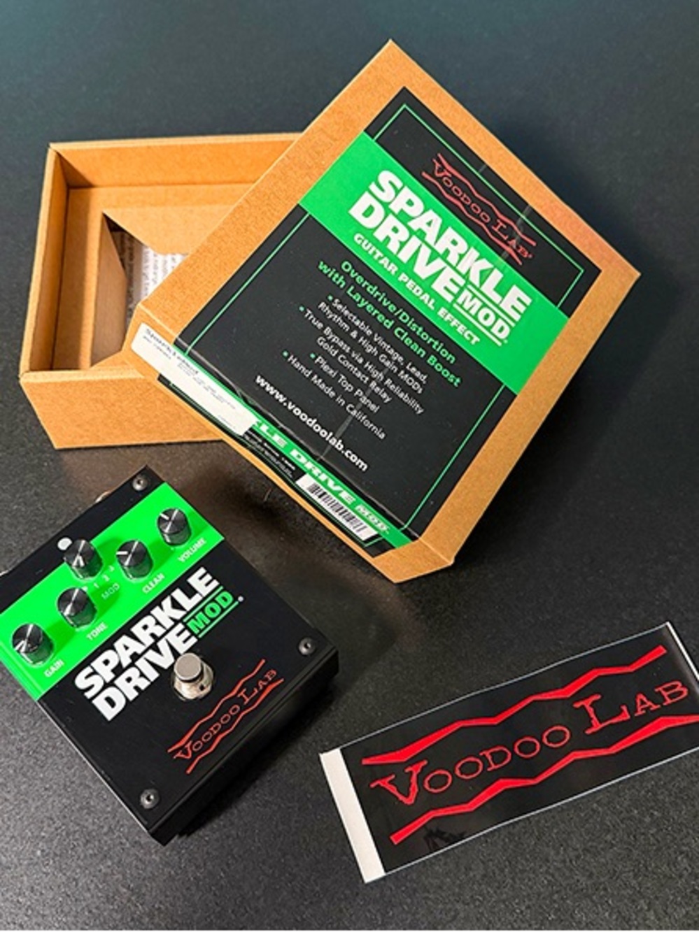 Sparkle Drive Mod Guitar Overdrive Pedal - Black & Green